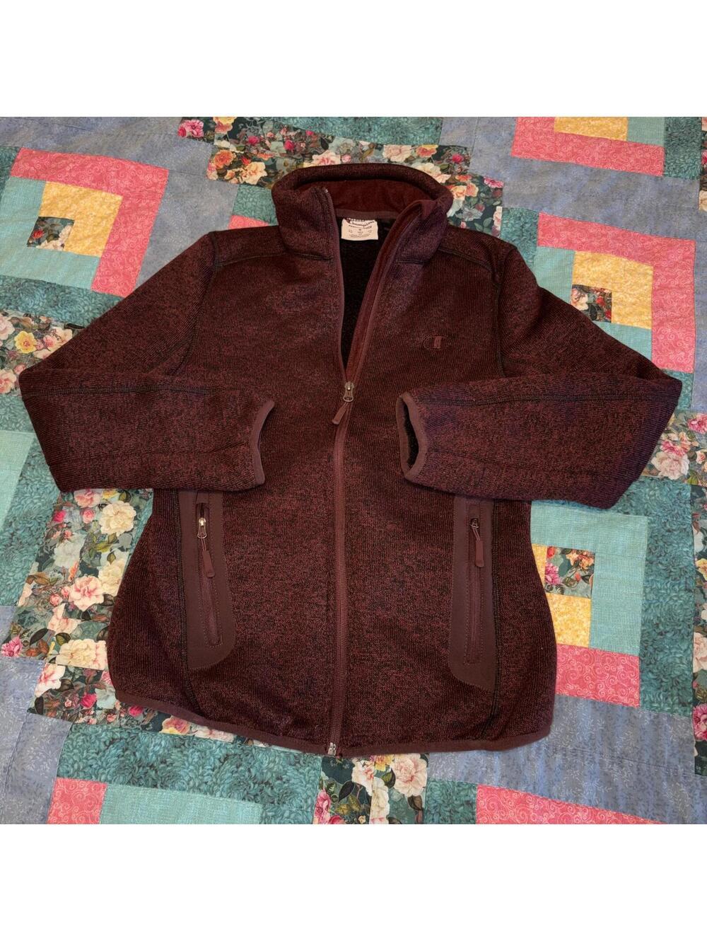 Champion Performance Womans Small Maroon Full-Zip Fleece Jacket 100% Polyester - Picture 2 of 9